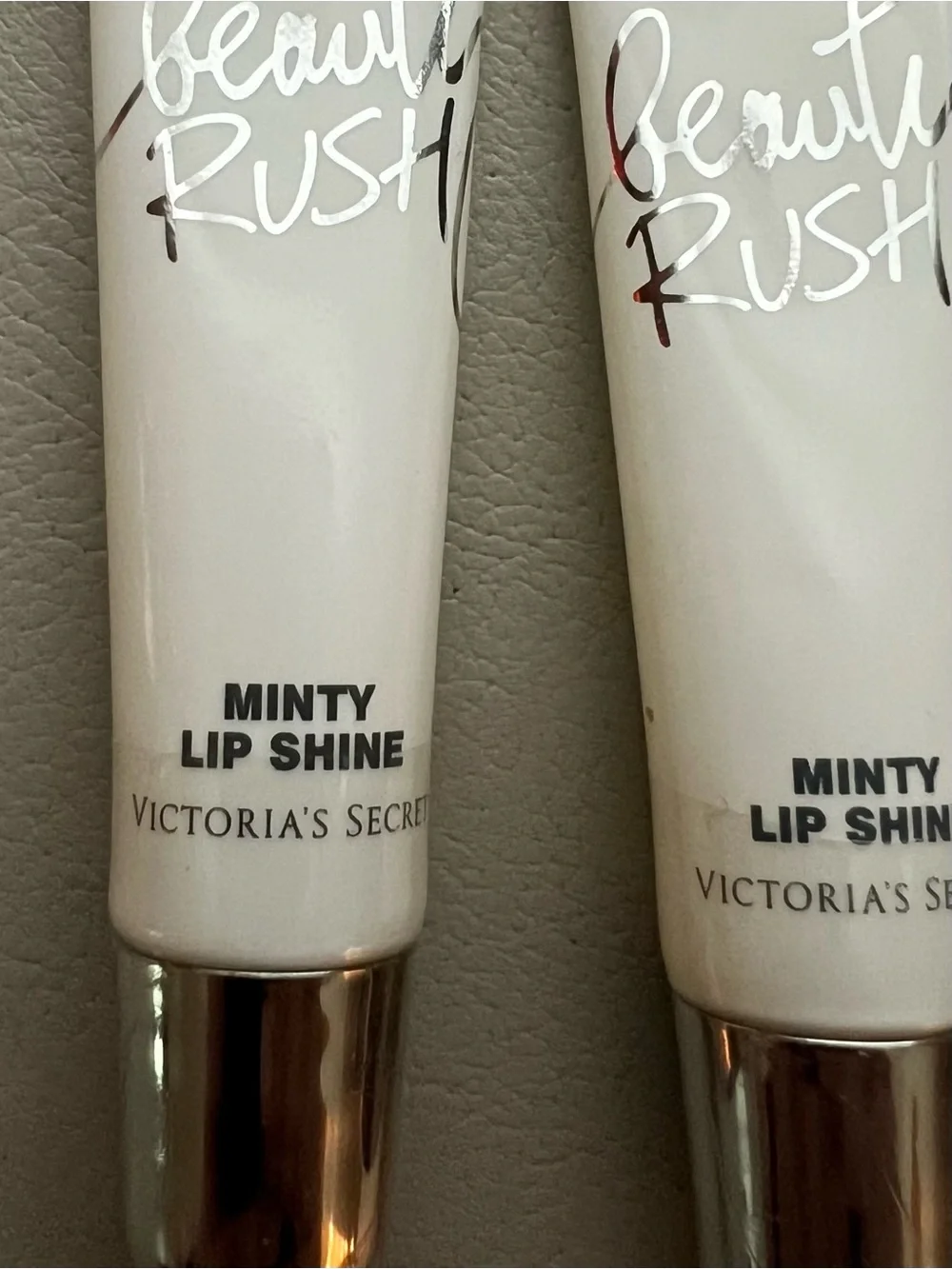 NWT- Victoria's Secret Beauty Rush Minty Lip Shine - White- 2 tubes